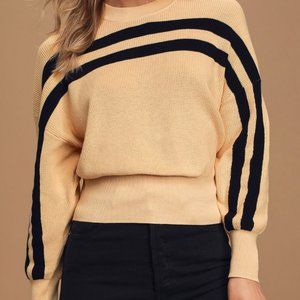 The Fifth Label Spur Tan Striped Knit Sweater
